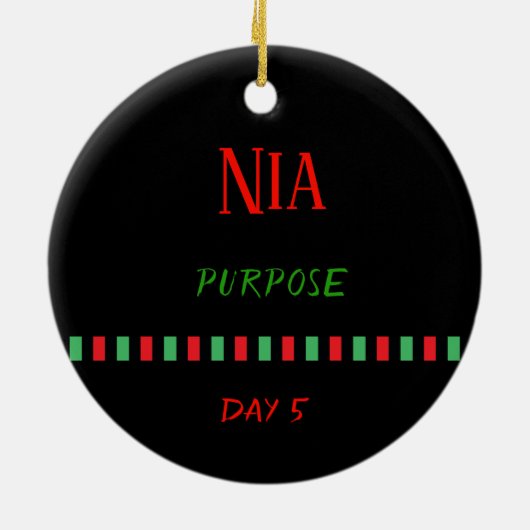 Nia - Kwanzaa Tag 5| Ornament (Hinten)