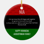 NIA Purpose Kwanzaa Keramik Ornament (Hinten)