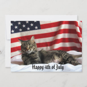 Nia The Cat's Happy Independence Day America Card Feiertagskarte