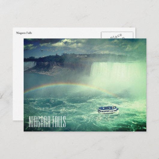 Niagara-Boot-Regenbogen Postkarte (Vorne/Hinten)