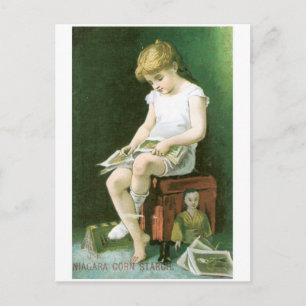 Niagara Corn Starch Girl Reading Postkarte