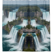 "Niagara Escape - Wasserfall Panorama Duschvorhang (Vorderseite)