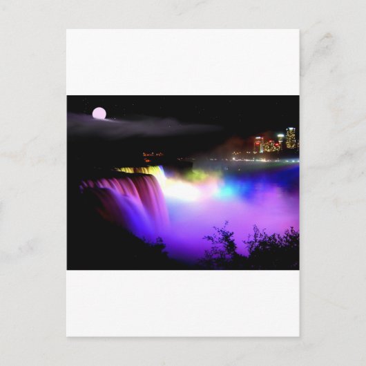 Niagara-Fall-unter-Flutlicht-an-Nacht Postkarte (Vorderseite)