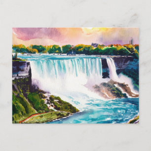 Niagara-Fälle Aquarellmalerei Postkarte