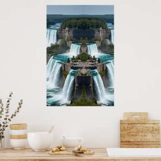 "Niagara-Fälle in voller Pracht – Panoramablick Poster
