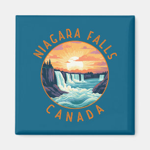 Niagara Fälle Kanada Retro abgenutzt Kreis _1  Magnet
