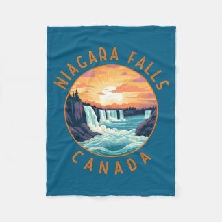 Niagara Fälle Kanada Retro abgenutzt Kreis Fleecedecke