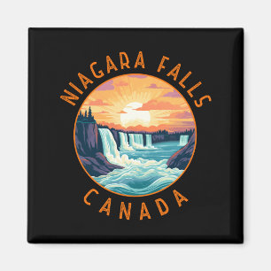 Niagara Fälle Kanada Retro abgenutzt Kreis  Magnet