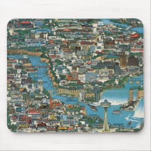 Niagara-Fälle Karte Mousepad