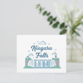 Niagara-Fälle Minimale Flat-Design-Illustration Postkarte (Stehend Vorderseite)