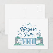 Niagara-Fälle Minimale Flat-Design-Illustration Postkarte (Vorne/Hinten)