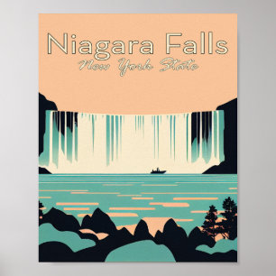 Niagara Fälle Minimalistisches Vintage-Reiseposter Poster