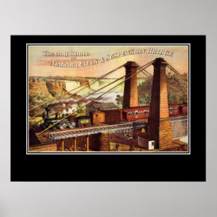 Niagara-Fälle und Hängebrücke Poster