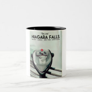 Niagara Fälle - USA - Kanada Vintage Reiseposter Zweifarbige Tasse