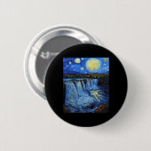 Niagara Fälle - Van Gogh Stil - Sternennacht Button (Vorne & Hinten)