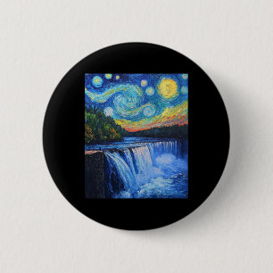 Niagara Fälle - Van Gogh Stil - Sternennacht  Button