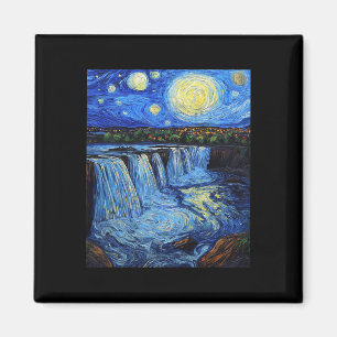 Niagara Fälle - Van Gogh Stil - Sternennacht Magnet
