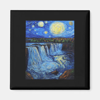 Niagara Fälle - Van Gogh Stil - Sternennacht  Magnet