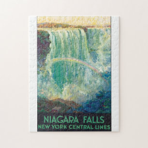 Niagara-Fälle Vintage-Reiseplakat-Kunstwerk Puzzle