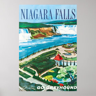 Niagara Fälle Vintage Style Reiseplakat  Klassiker Poster