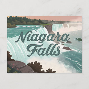 Niagara-Fälle Vintage-Texturillustration Feiertagspostkarte