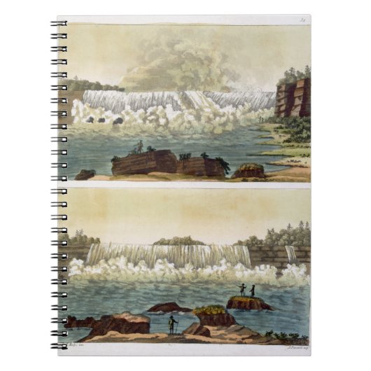 Niagara Falls, 1818 (Farbstich) Notizblock (Vorderseite)