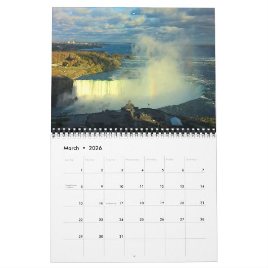 Niagara Falls 2019 Calendar Kalender (Mär 2026)