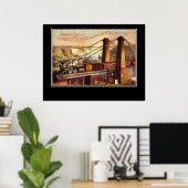 Niagara Falls and Suspension Bridge Poster (Heimbüro)