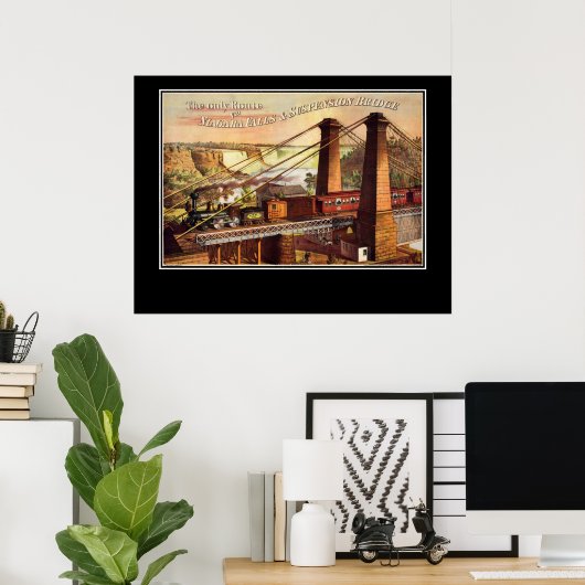 Niagara Falls and Suspension Bridge Poster (Heimbüro)