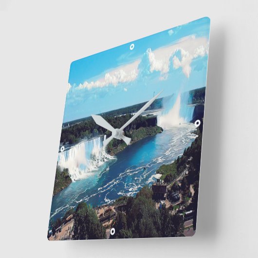 NIAGARA FALLS - Ansicht Quadratische Wanduhr (Winkel)