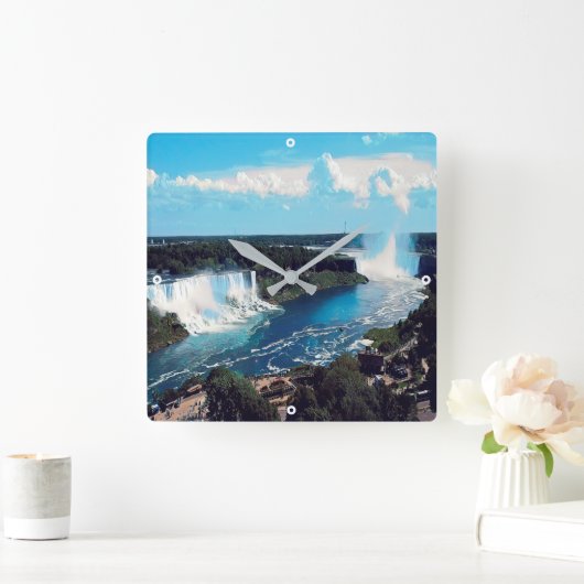 NIAGARA FALLS - Ansicht Quadratische Wanduhr (Zuhause)