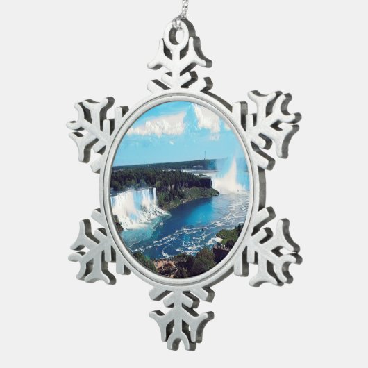 NIAGARA FALLS - Ansicht Schneeflocken Zinn-Ornament (Rechts)