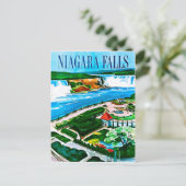 Niagara Falls, areal view, Kanada, vintage travel Postkarte (Stehend Vorderseite)