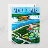 Niagara Falls, areal view, Kanada, vintage travel Postkarte (Vorne/Hinten)