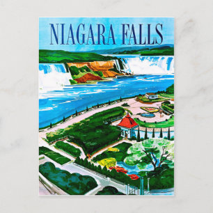 Niagara Falls, areal view, Kanada, vintage travel Postkarte
