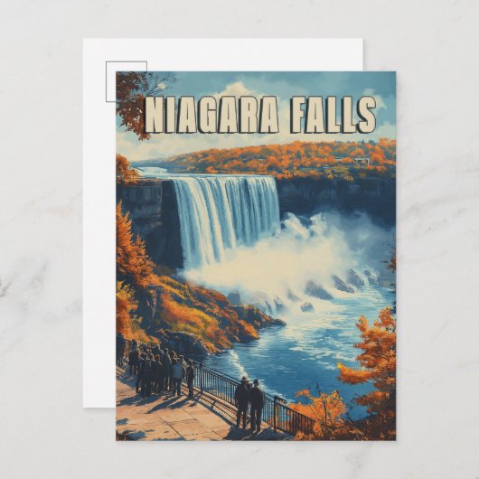 Niagara Falls : Atemberaubendes Wasserfall Land Postkarte (Vorne/Hinten)