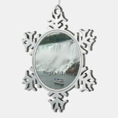 Niagara Falls auf kanadischer Seite Schneeflocken Zinn-Ornament (Rechts)