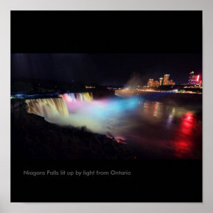Niagara Falls beleuchtet durch Licht aus Ontario Poster