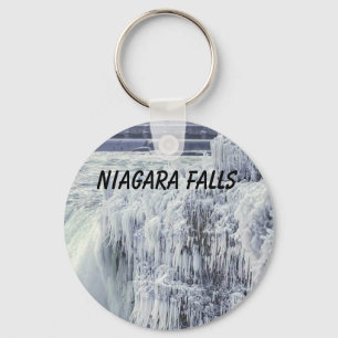 Niagara Falls Button-Schlüsselanhänger, gefroren Schlüsselanhänger