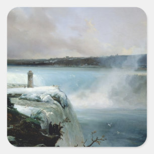 Niagara Falls, c.1837-40 (Öl auf Leinwand) Quadratischer Aufkleber