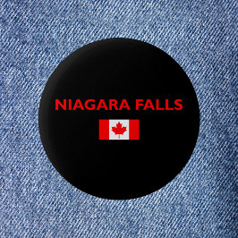 Niagara Falls Canada Canadian Flag Dark Color Button