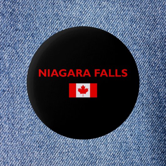 Niagara Falls Canada Canadian Flag Dark Color Button