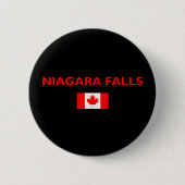 Niagara Falls Canada Canadian Flag Dark Color Button (Vorderseite)