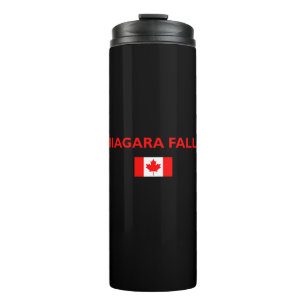 Niagara Falls Canada Canadian Flag Dark Color Thermosbecher