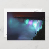 Niagara Falls Canada Night Lila Aqua Postcard Postkarte (Vorne/Hinten)