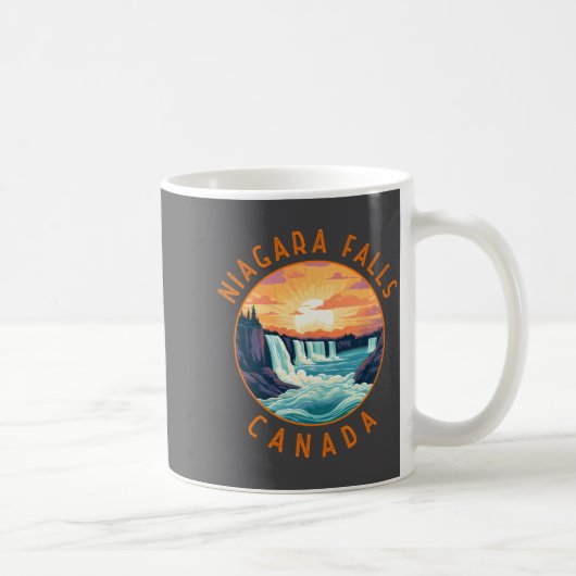 Niagara Falls Canada Retro Distressed Circle _1 Kaffeetasse (Rechts)