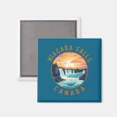 Niagara Falls Canada Retro Distressed Circle _1 Magnet (Vorderseite/Rückseite)