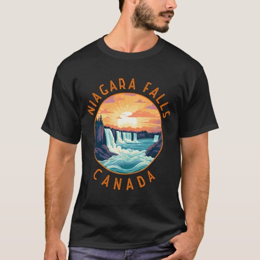 Niagara Falls Canada Retro Distressed Circle _1 T-Shirt (Vorderseite)