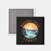 Niagara Falls Canada Retro Distressed Circle  Magnet (Vorderseite/Rückseite)