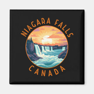 Niagara Falls Canada Retro Distressed Circle  Magnet